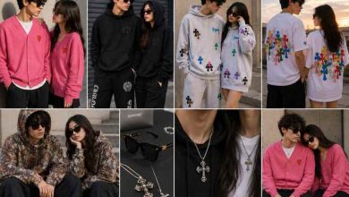 Layered streetwear outfit with hoodie, jacket, and accessories for winter
